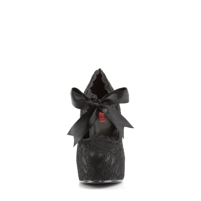 Pantofi Gothic Demonia DEMON 11 din dantelă neagră cu platformă și toc de 12,7 cm [6]