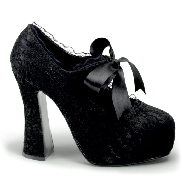 Pantofi Gothic Demonia DEMON 11 din dantelă neagră cu platformă și toc de 12,7 cm [3]