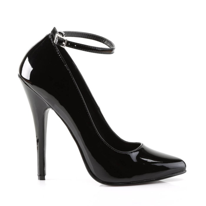 Pantofi fetish negri Devious DOMINA-431 cu toc stiletto de 15,2 cm și baretă la gleznă [5]