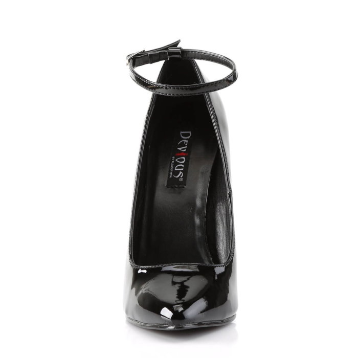 Pantofi fetish negri Devious DOMINA-431 cu toc stiletto de 15,2 cm și baretă la gleznă [4]