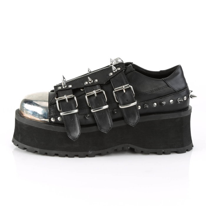 Pantofi gothic cu platformă și bombeu metalic Gravedigger 03, DemoniaCult [4]