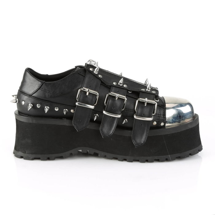 Pantofi gothic cu platformă și bombeu metalic Gravedigger 03, DemoniaCult [5]