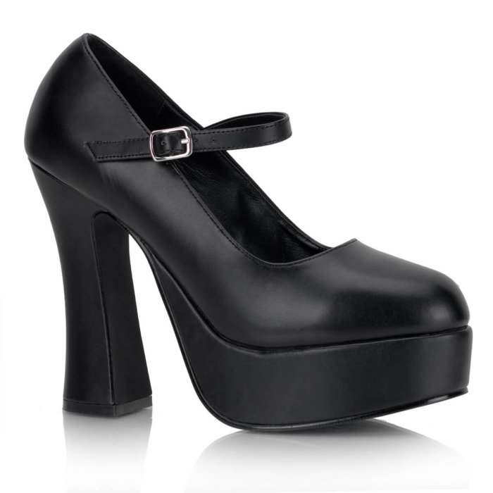 Pantofi Mary Jane negri mat Demonia DOLLY 50 cu platformă și toc gros [1]