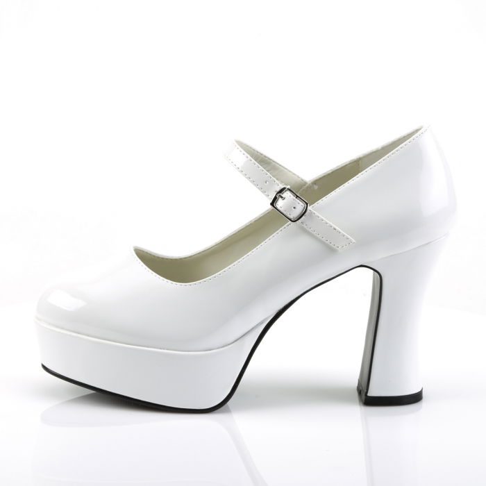 Pantofi albi, cu platforma si toc gros, de mireasa brand Pleaser [3]