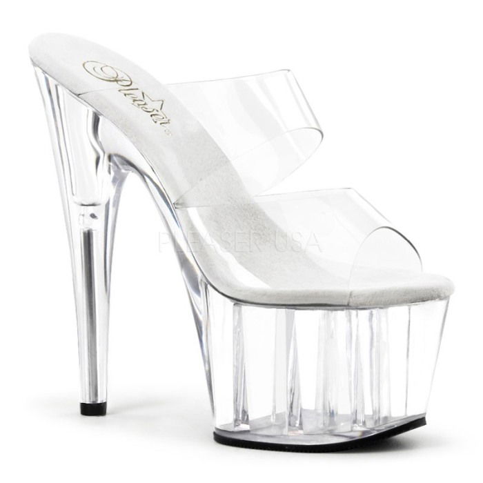 Saboti transparenti cu toc inalt, barete din silicon, ADORE 702 [1]