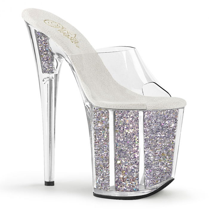 Sandale argintii cu toc inalt Pleaser pentru dans la bara [1]