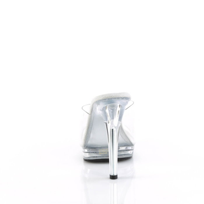 Saboți Fabulicious GLORY 501 complet transparenți, cu toc de 12,7 cm, platformă și calapod Comfort Width pentru picior lat. [4]