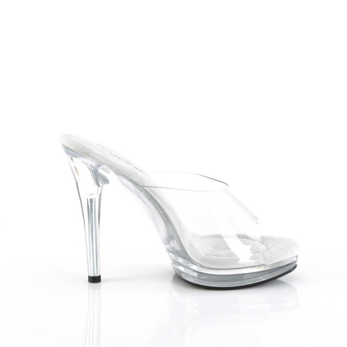 Saboți Fabulicious GLORY 501 complet transparenți, cu toc de 12,7 cm, platformă și calapod Comfort Width pentru picior lat. [5]