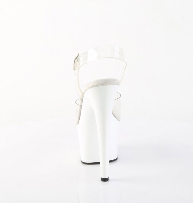 Sandale albe cu toc inalt, de mireasa, comode ADORE 708 [2]