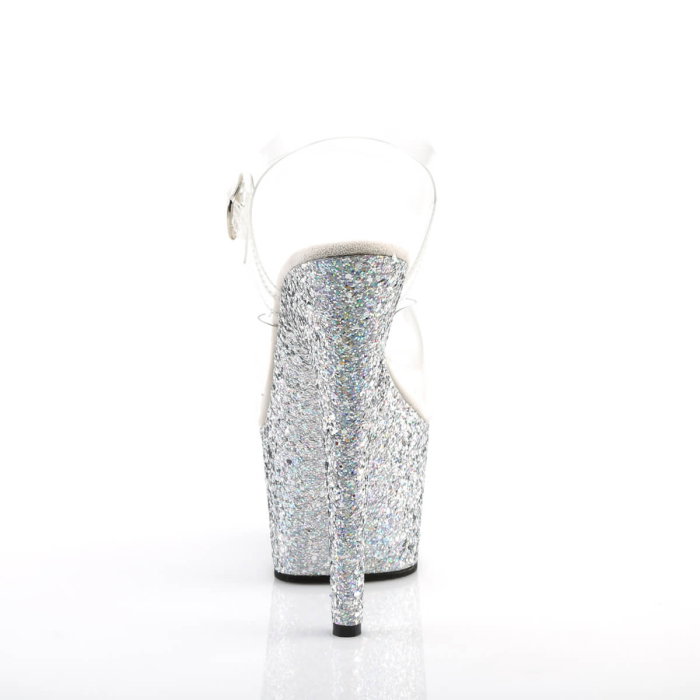 Sandale cu toc si platforma argintie ADORE 708 LG, Pole dance [4]