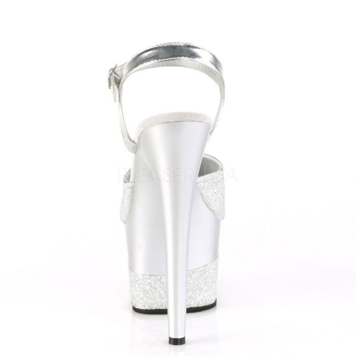 Sandale argintii cu platforma, de nunta [4]