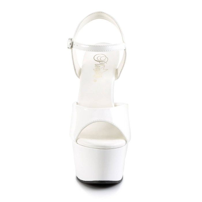 sandale albe de mireasa cu toc de 15 cm si platforma Aspire 609, Pleaser USA [3]
