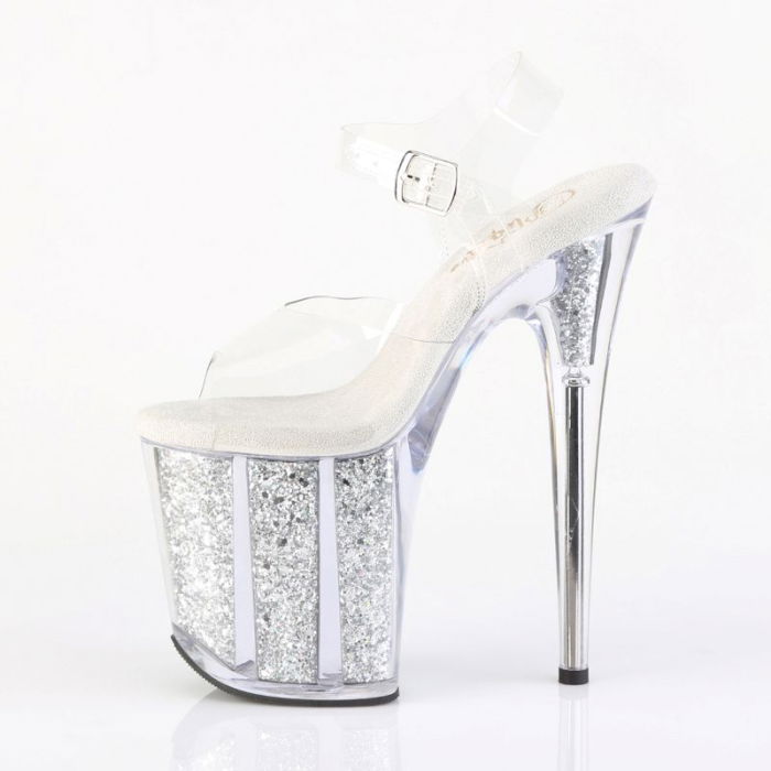 Sandale argintii cu platformă înaltă Flamingo 808 G pentru pole dance și scenă [5]