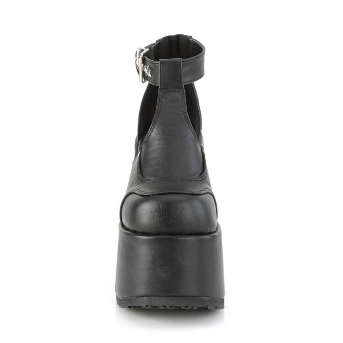 Sandale piele ecologică vegană mată, toc gros, Camel-103/BVL, DemoniaCult [3]