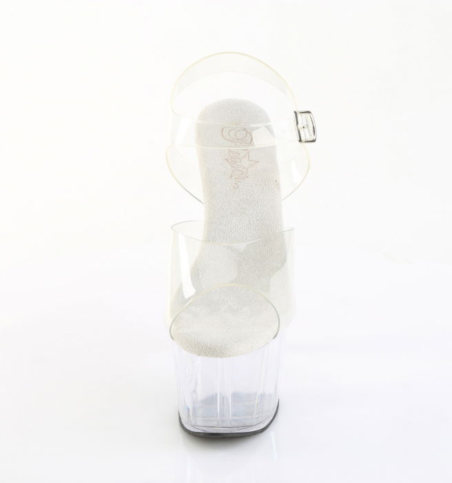 Sandale transparente cu toc inalt de 17.8 cm pentru scena, dans la bara [5]