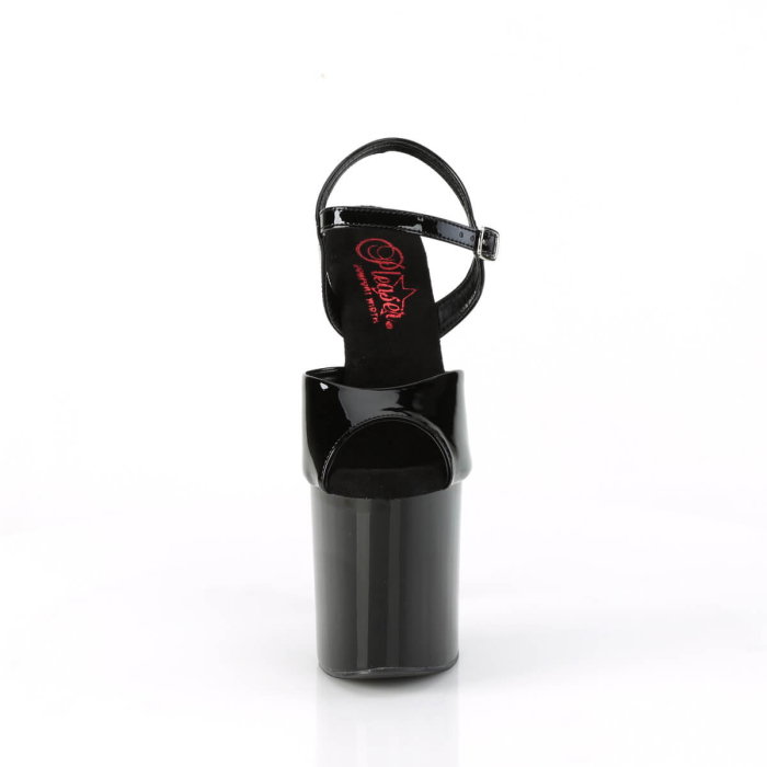 Sandale Pleaser NAUGHTY 809 negre lac pentru picior lat, cu toc de 20 cm și platformă de 10 cm. [3]