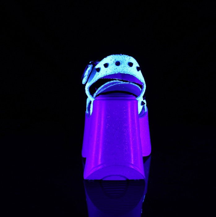 Sandale cu talpa ortopedica Dynamite 02 demonia cult stil gotic albe [4]