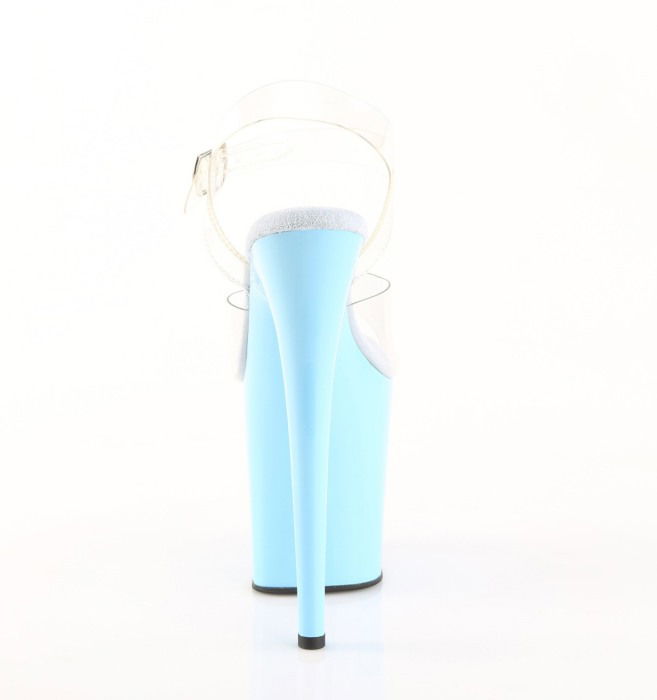 Sandale Pleaser toc inalt si platforma pole dance albastre [5]