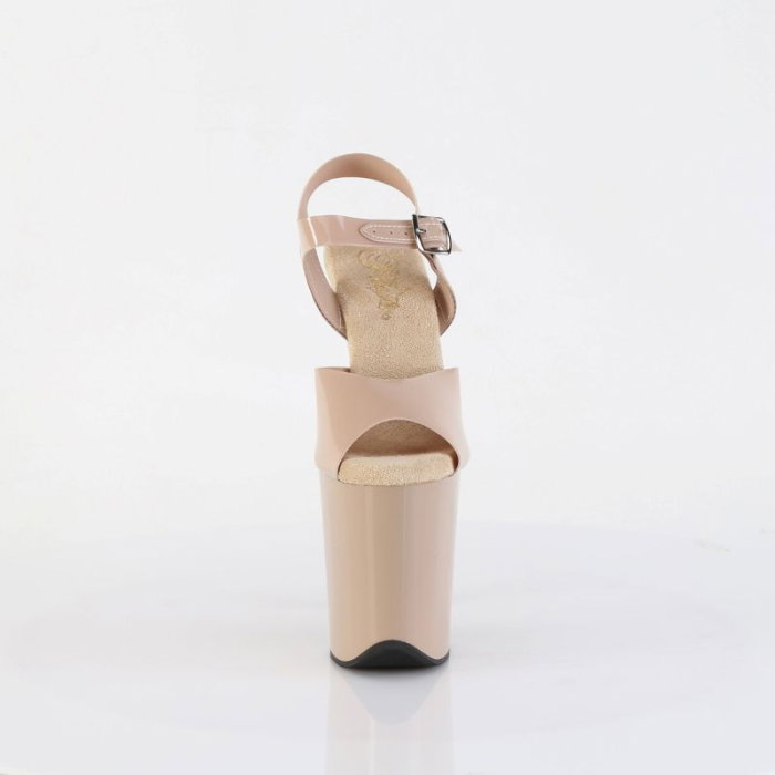 sandale flamingo 808 cu toc crem inalt si platforma [5]