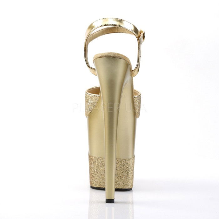 Sandale Pleaser aurii toc inalt pole dance dans la bara [4]