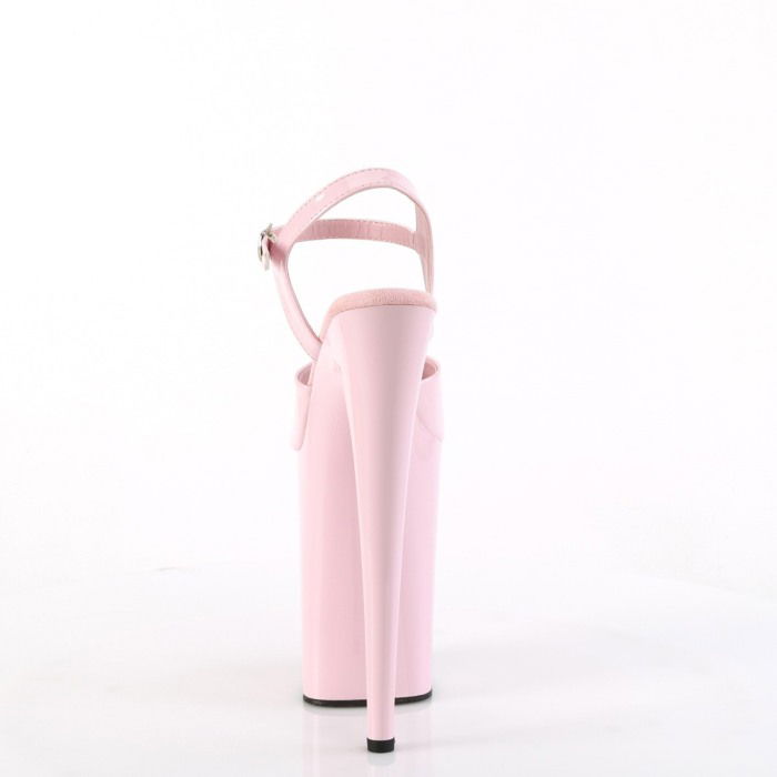 Sandale cu toc inalt, roz lac, cu toc de 23 cm [4]