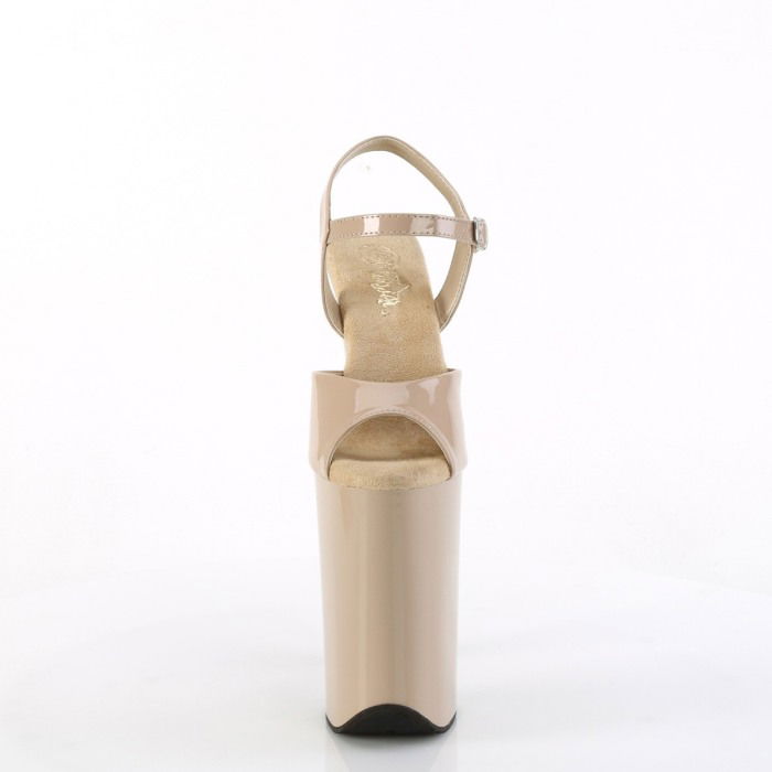 Sandale nude cu toc inalt pentru videochat [2]
