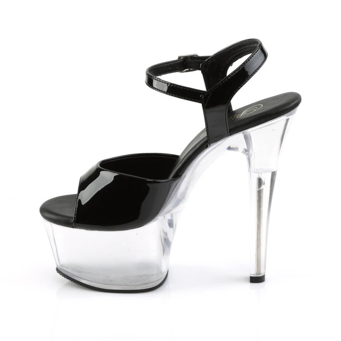 sandale negre lac cu platforma transparenta Aspire 609 Pleaser [3]