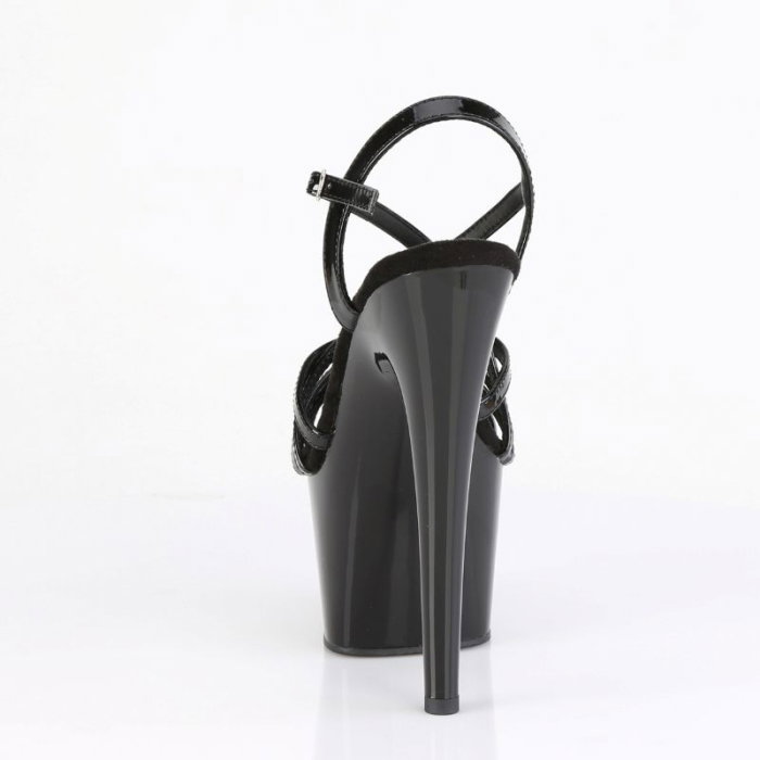 Sandale negre pole dance ADORE 713 Pleaser cu barete incrucistate si platforma 7 cm [3]