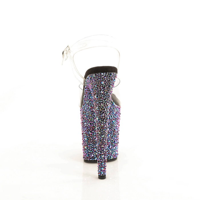 Sandale pole dance Pleaser BEJEWELED-808MS negre cu platformă acoperită cu cristale [4]