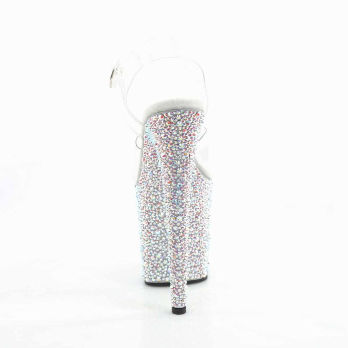Sandale pole dance Pleaser BEJEWELED-808MS negre cu platformă acoperită cu cristale [4]