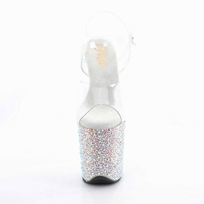 Sandale pole dance Pleaser BEJEWELED-808MS negre cu platformă acoperită cu cristale [3]