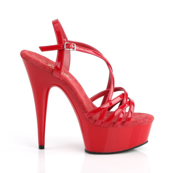 sandale rosii cu toc si platforma elegante cu barete Delight 613, Pleaser [3]