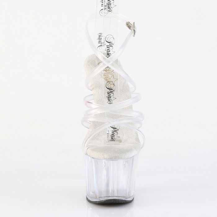 Sandale transparente, de mireasa, cu platforma inalta brand Pleaser [2]