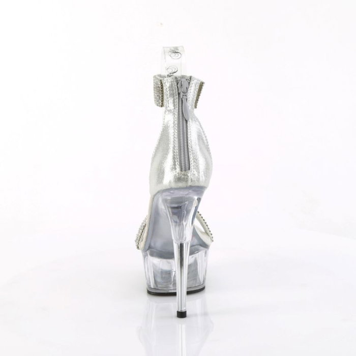 Sandale transparente cu toc si platforma, cu pietricele, delight 641 [2]