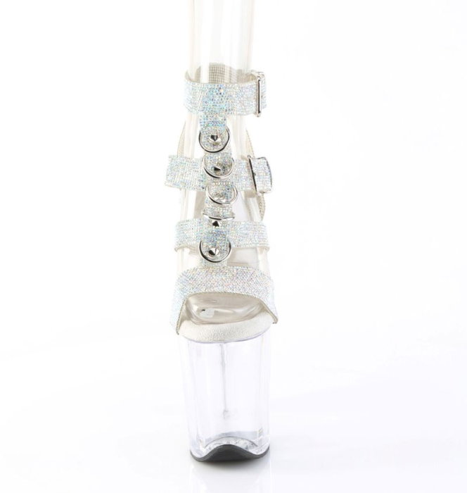 Sandale transparente cu platforma si toc de 20 cm Flamingo 856 RS [3]