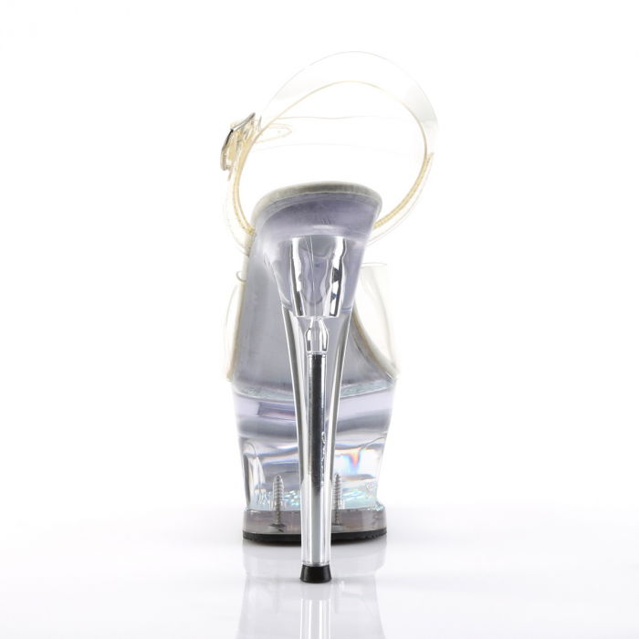 Sandale transparente cu platforma cu pietricele, de mireasa [4]