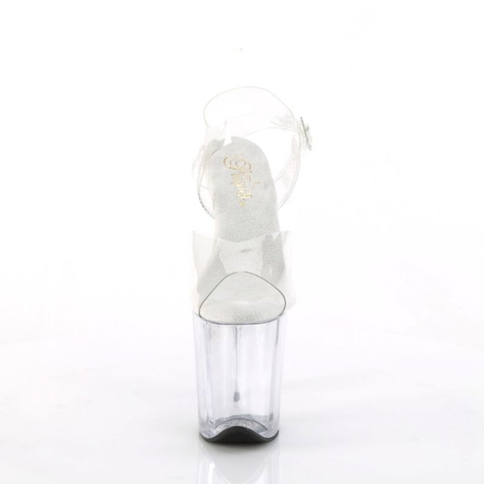 Sandale transparente pole dance Pleaser Flamingo 808 toc 20 cm platforma inalta [4]