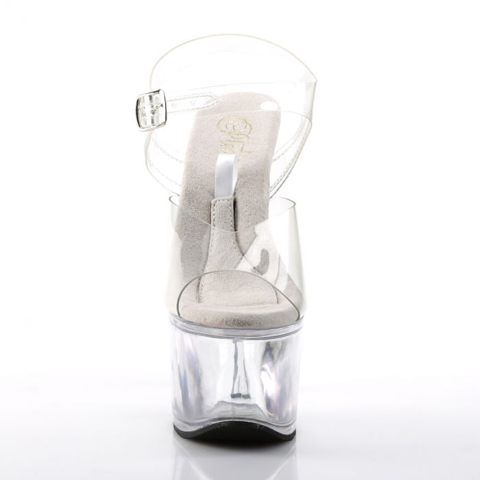 Sandale transparente cu toc, comode, brand Pleaser [2]