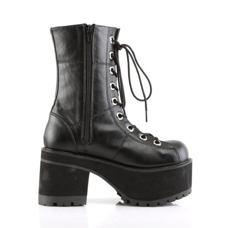 Bocanci gothic DemoniaCult Ranger 301 negri cu platformă înaltă și toc gros [4]
