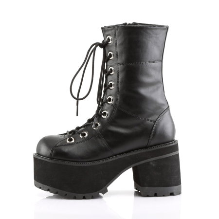 Bocanci gothic DemoniaCult Ranger 301 negri cu platformă înaltă și toc gros [2]
