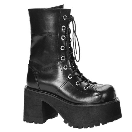 Cizme Gothic - Bocanci gothic DemoniaCult Ranger 301 negri cu platformă înaltă și toc gros