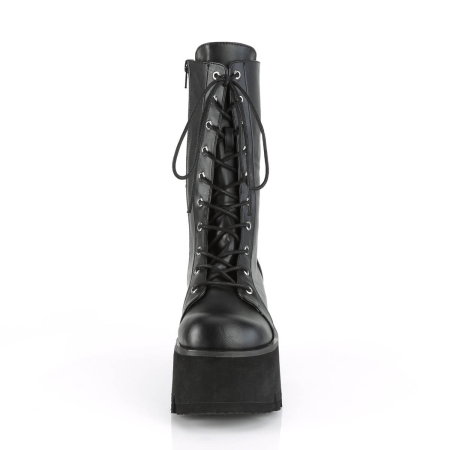 bocanci gothic DemoniaCult Ashes 105 negri cu platformă și toc gros [4]