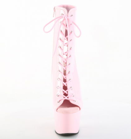 Botine de dama, cu toc inalt, roz [2]