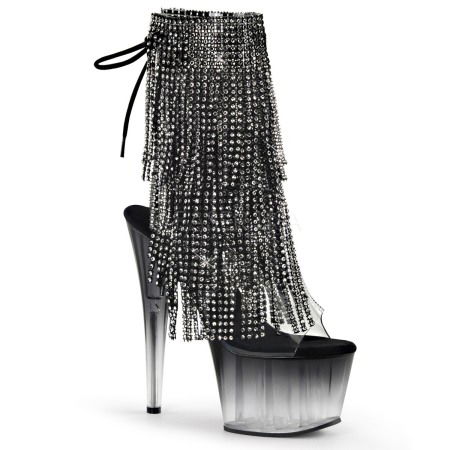 Botine Pole Dance - Botine cu toc inalt si platforma, cu pietricele