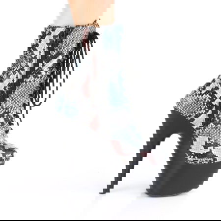 Botine cu model piele de sarpe, cu toc si platforma inalta ADORE 1020 SP [4]