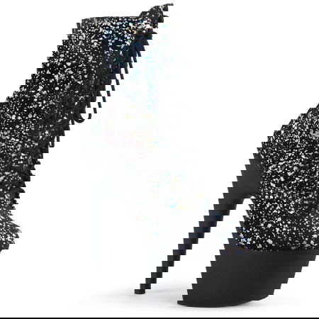 Pleaser USA - Lider mondial in incaltaminte sexy & urbana - Botine dama cu toc , din catifea cu model pietricele ADORE 1020 SPLAT