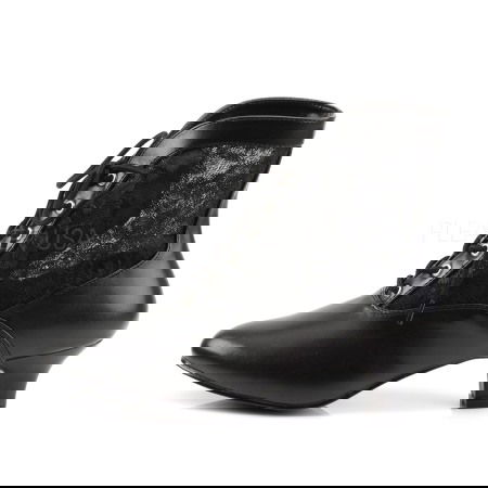 Botine cu toc mic, cu dantela neagra, comode, Pleaser USA, dame 05 [2]