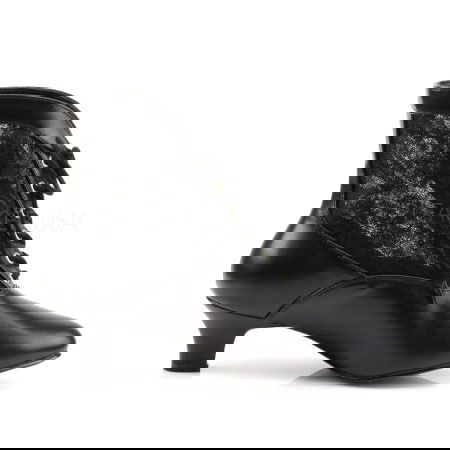 Botine cu toc mic, cu dantela neagra, comode, Pleaser USA, dame 05 [4]