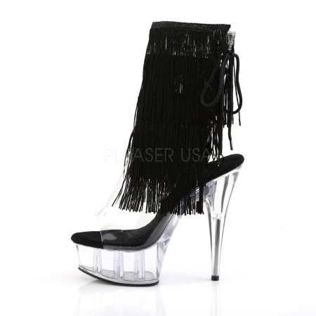 Botine cu franduri, platforma transparenta, toc 15 cm, DELIGHT 1017 TF [2]