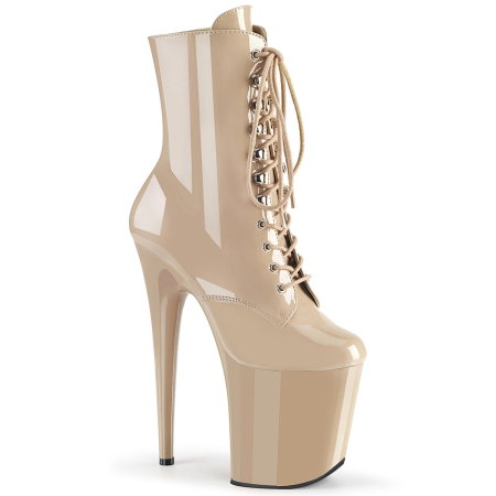 Branduri - Botine nude cu toc de 20 cm, Pleaser, FLAMINGO 1020